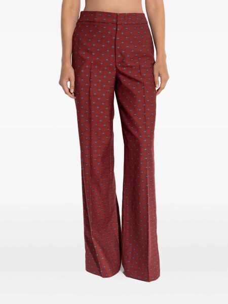 Pantaloni casual ETRO Etro Wool Blend Trousers Red Femei (BM 18947793) 3