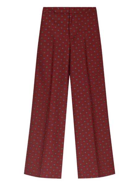 Pantaloni casual ETRO Etro Wool Blend Trousers Red Femei (BM 18947793) 1