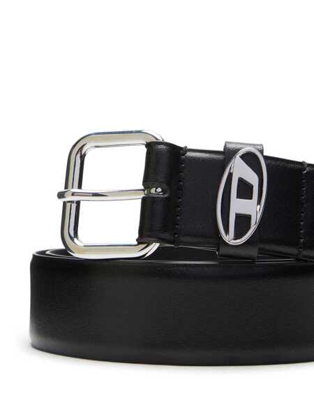 Curele Diesel Black Belt With 1Dr Buckle In Leather Man Black Barbati (BM 18947991) 3