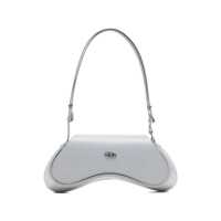 Genti de umar 'Play' White Shoulder Bag With Logo Plate In Eco-Leather Woman Femei