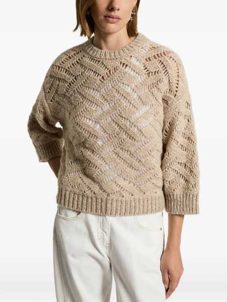 Pulovere Peserico KNITTED SWEATER Beige Femei (BM 18948447) 3