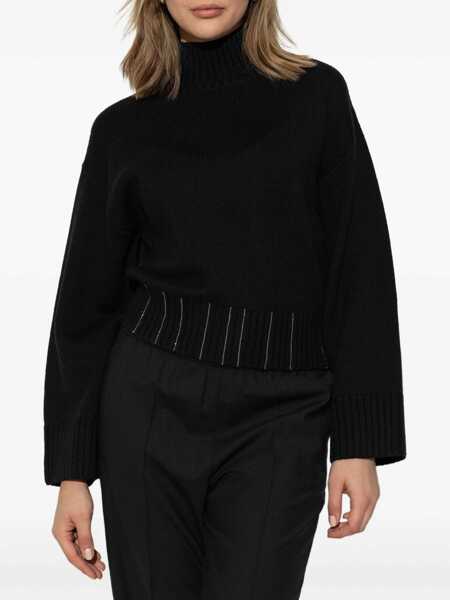 Pulovere Fabiana Filippi MERINO WOOL CROPPED TURTLE NECK SWEATER Beige Femei (BM 18948480) 3