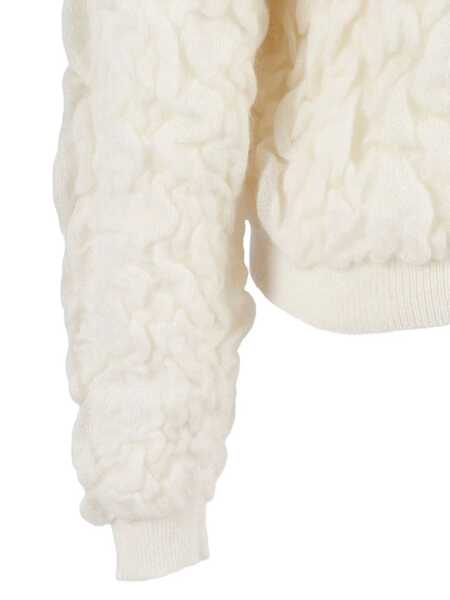 Cardigane Fabiana Filippi MOHAIR BUBBLE STITCH BOMBER White Femei (BM 18948483) 3
