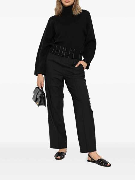Pulovere Fabiana Filippi MERINO WOOL CROPPED TURTLE NECK SWEATER Black   Femei (BM 18948486) 2