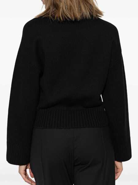 Pulovere Fabiana Filippi MERINO WOOL CROPPED TURTLE NECK SWEATER Black   Femei (BM 18948486) 4