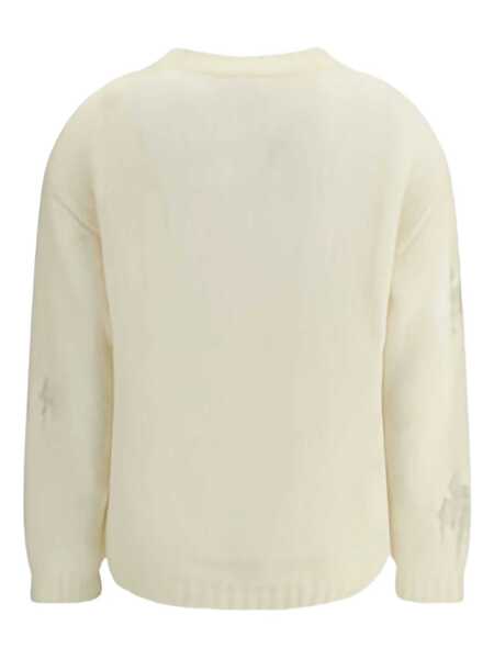 Pulovere Fabiana Filippi MOHAIR RIPPED EFFECT CREWNECK SWEATER WITH GOLD DETAIL White Femei (BM 18948489) 2