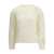 Fabiana Filippi MOHAIR RIPPED EFFECT CREWNECK SWEATER WITH GOLD DETAIL White