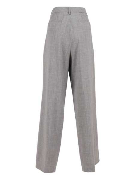 Pantaloni Fabiana Filippi BISTRETCH WOOL WIDE LEG TROUSERS WITH FILO DIAMANTE DETAIL Gray Femei (BM 18948525) 2