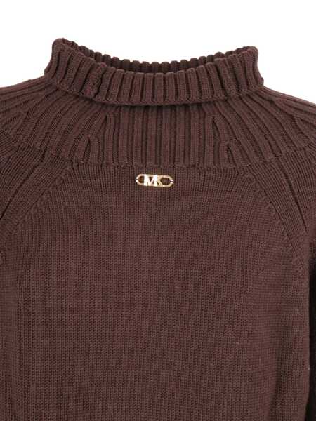 Pulovere Michael Kors SOLID TNK EASY SWEATER Brown Femei (BM 18948534) 3