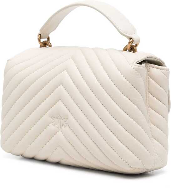 Genti de mana Pinko Love Lady Mini Handbag BIANCO SETA-ANTIQUE GOLD Femei (BM 18948604) 3