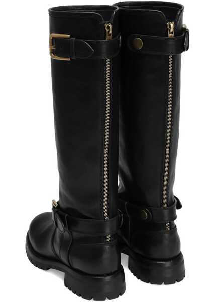 Bocanci casual Dolce & Gabbana Leather Biker NERO Femei (BM 18948625) 3