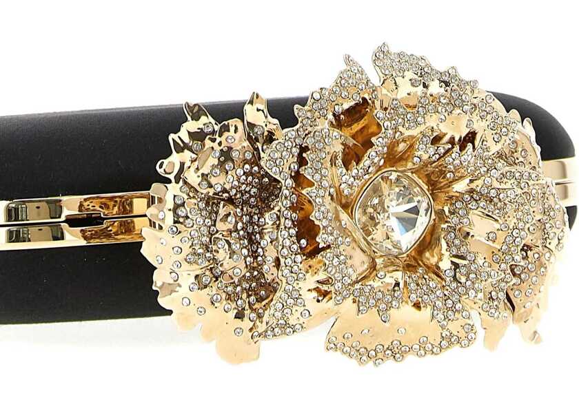 Genti plic Alexander McQueen Carnation Knuckle Clutch BLACK/GOLD Femei (BM 18948637) 3