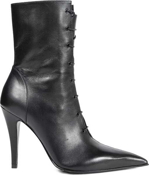 Bocanci casual Alexander McQueen Leather Ankle Boots BLACK Femei (BM 18948649) 1