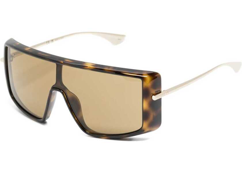 Ochelari de soare Alexander McQueen Havana T-Bar Visor Sunglasses HAVANA/GOLD/BROWN Femei (BM 18948658) 2