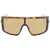 Alexander McQueen Havana T-Bar Visor Sunglasses HAVANA/GOLD/BROWN