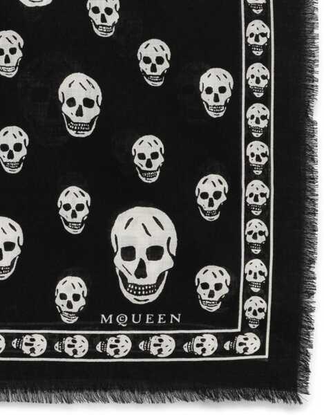 Esarfe Alexander McQueen Skull Foulard BLACK/WHITE Femei (BM 18948673) 2