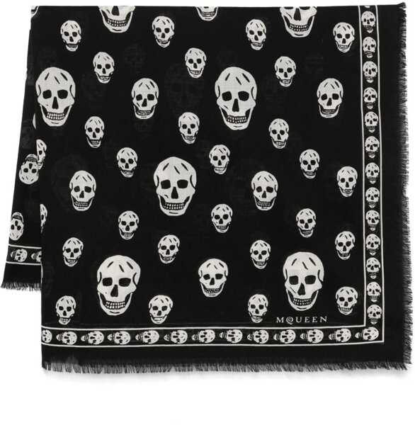 Esarfe Alexander McQueen Skull Foulard BLACK/WHITE Femei (BM 18948673) 1