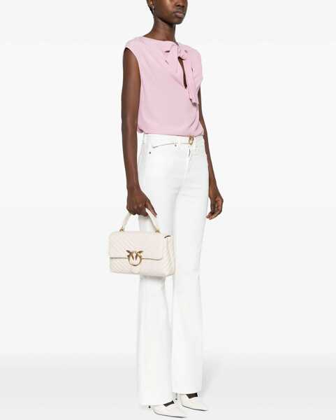 Genti de mana Pinko Love Lady Handbag BIANCO SETA-ANTIQUE GOLD Femei (BM 18948679) 2