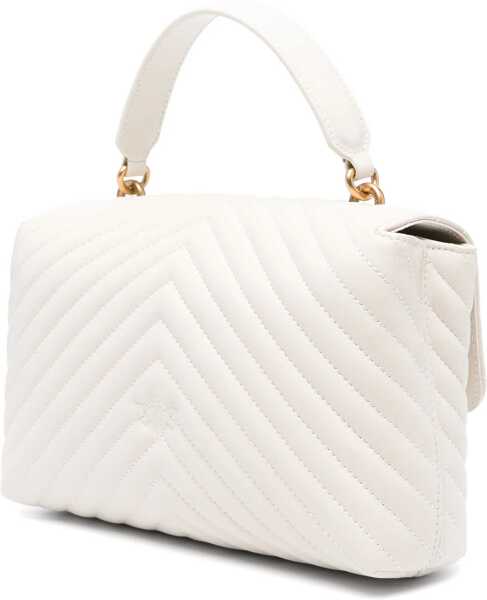 Genti de mana Pinko Love Lady Handbag BIANCO SETA-ANTIQUE GOLD Femei (BM 18948679) 3