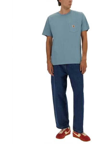 Tricouri Carhartt T-Shirt With Pocket AZURE Barbati (BM 18948787) 2
