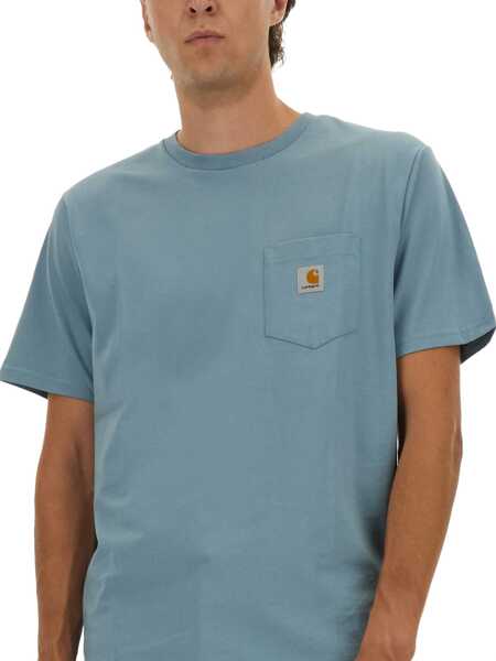 Tricouri Carhartt T-Shirt With Pocket AZURE Barbati (BM 18948787) 4