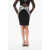 Balmain Pencil Skirt Embellished With Rhinestones Black