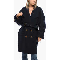 Paltoane Wool Blend Double-Breasted Coat With Belt Femei