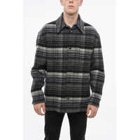 Jachete Checked Virgin Wool Overshirt With Double Breast Pocket Barbati