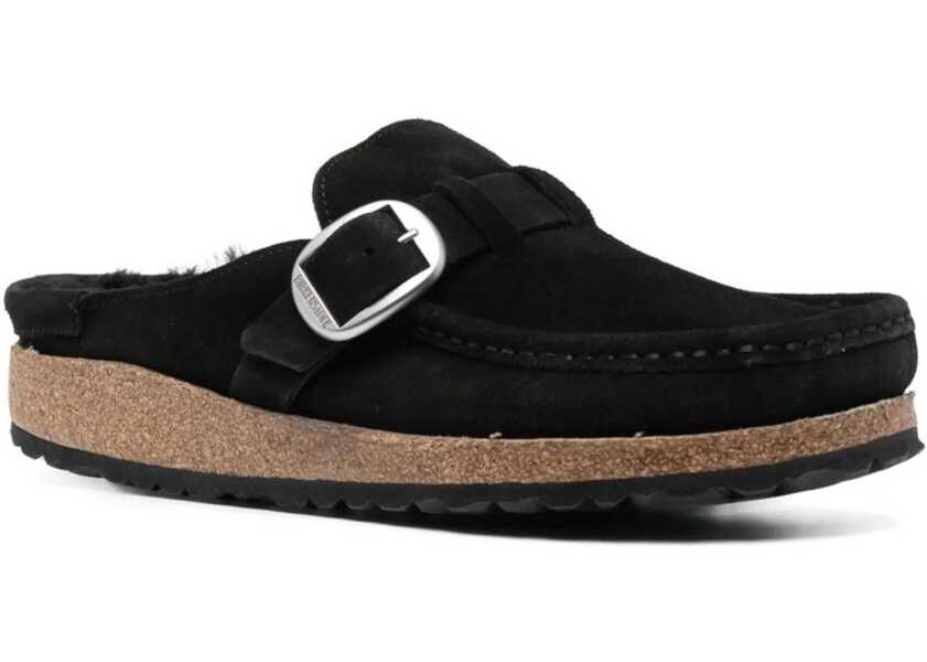 Saboti Birkenstock Suede Leather Padded Buckley Mules With Buckle Black Femei (BM 18951202) 2