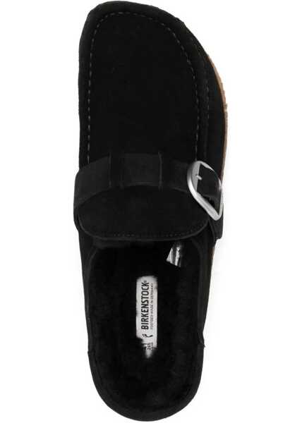 Saboti Birkenstock Suede Leather Padded Buckley Mules With Buckle Black Femei (BM 18951202) 4