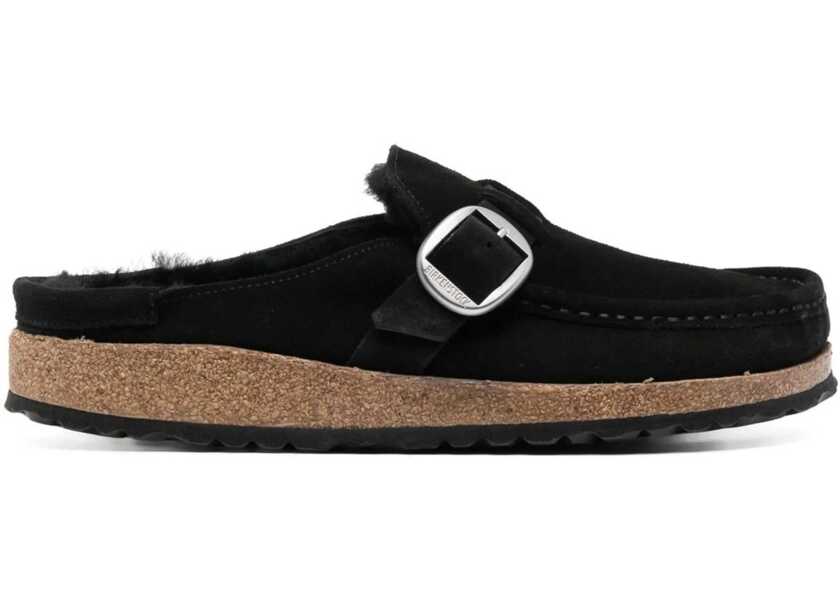 Saboti Birkenstock Suede Leather Padded Buckley Mules With Buckle Black Femei (BM 18951202) 1