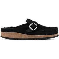 Saboti Suede Leather Padded Buckley Mules With Buckle Femei