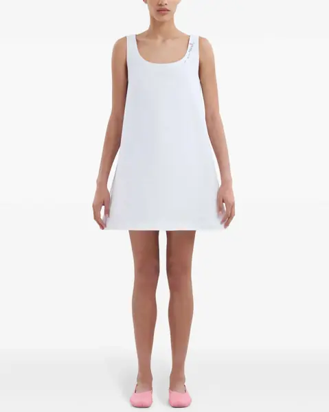 Rochii scurte Marni Cotton A-Line Dress With Embroidery Logo White Femei (BM 18951205) 2