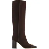 Cizme lungi Suede Sibilla Boots With Crocodile Effect Detail 9Cm Femei