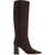Salvatore Ferragamo Suede Sibilla Boots With Crocodile Effect Detail 9Cm Brown