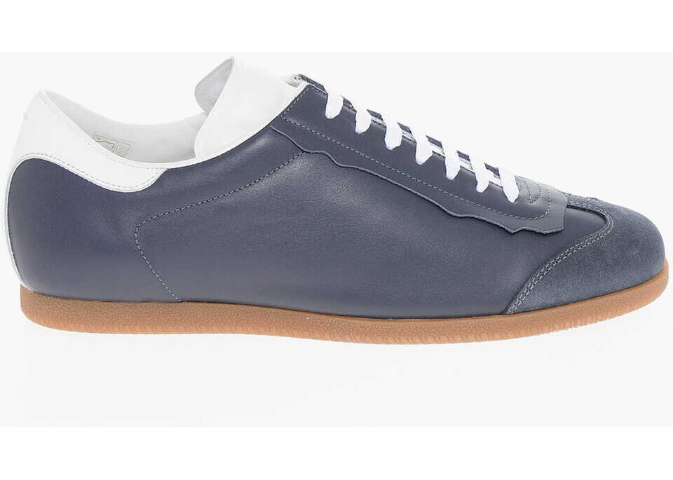 Sneakers Maison Margiela Mm22 Leather Low Top Sneakers With Suede Trims White Barbati (BM 18951241) 3
