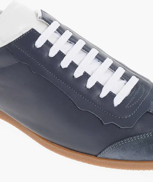 Sneakers Maison Margiela Mm22 Leather Low Top Sneakers With Suede Trims White Barbati (BM 18951241) 4