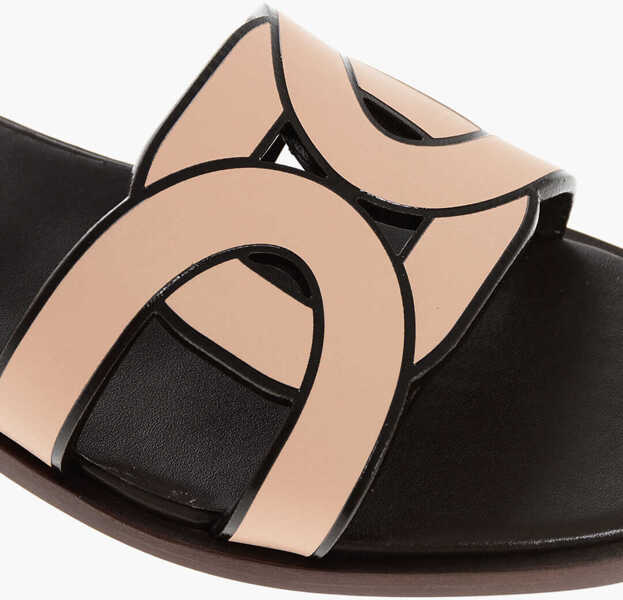 Sandale fara toc TODS Leather Maxi Catena Sandals With Cuir Sole Pink Femei (BM 18951244) 4