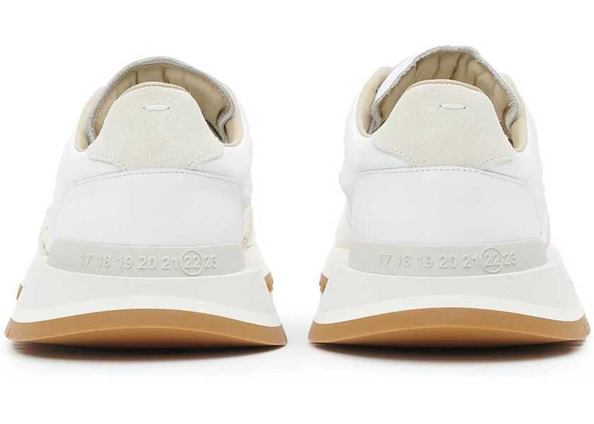 Sneakers Maison Margiela Mm22 Leather And Fabric Low Top Sneakers White Barbati (BM 18951256) 3