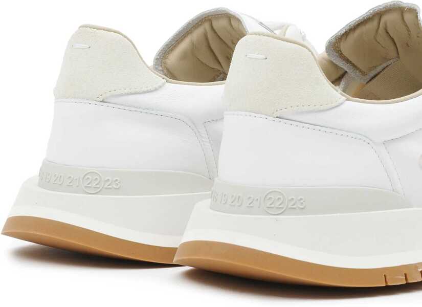 Sneakers Maison Margiela Mm22 Leather And Fabric Low Top Sneakers White Barbati (BM 18951256) 4