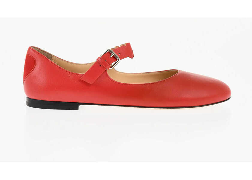 Balerini casual MACH & MACH Leather Petit Coeur Mary Jane Ballet Flats Red Femei (BM 18951262) 3