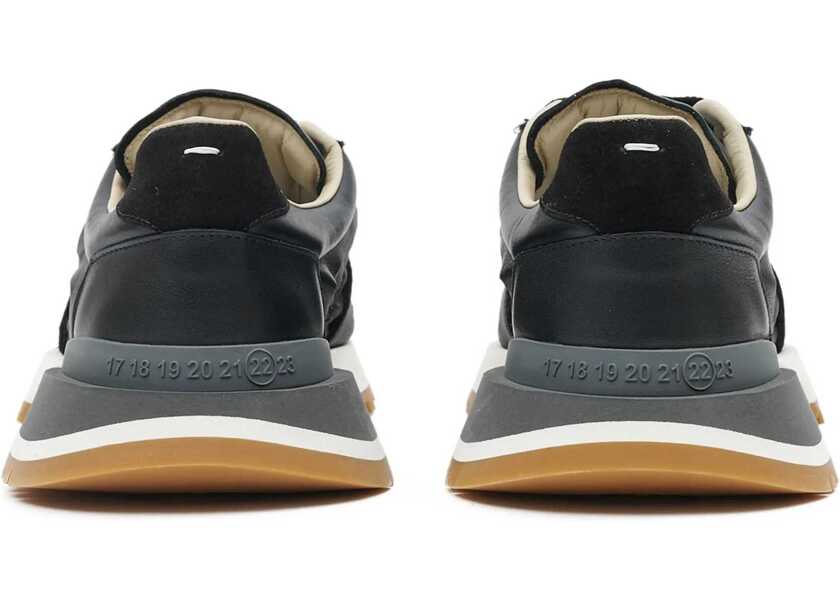 Sneakers Maison Margiela Mm22 Leather And Fabric Low-Top Sneakers Black Barbati (BM 18951268) 3