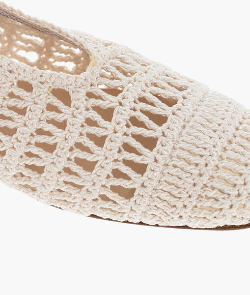 Balerini casual Magda Butrym Crochet Ballet Flats With Cuir Sole White Femei (BM 18951271) 4
