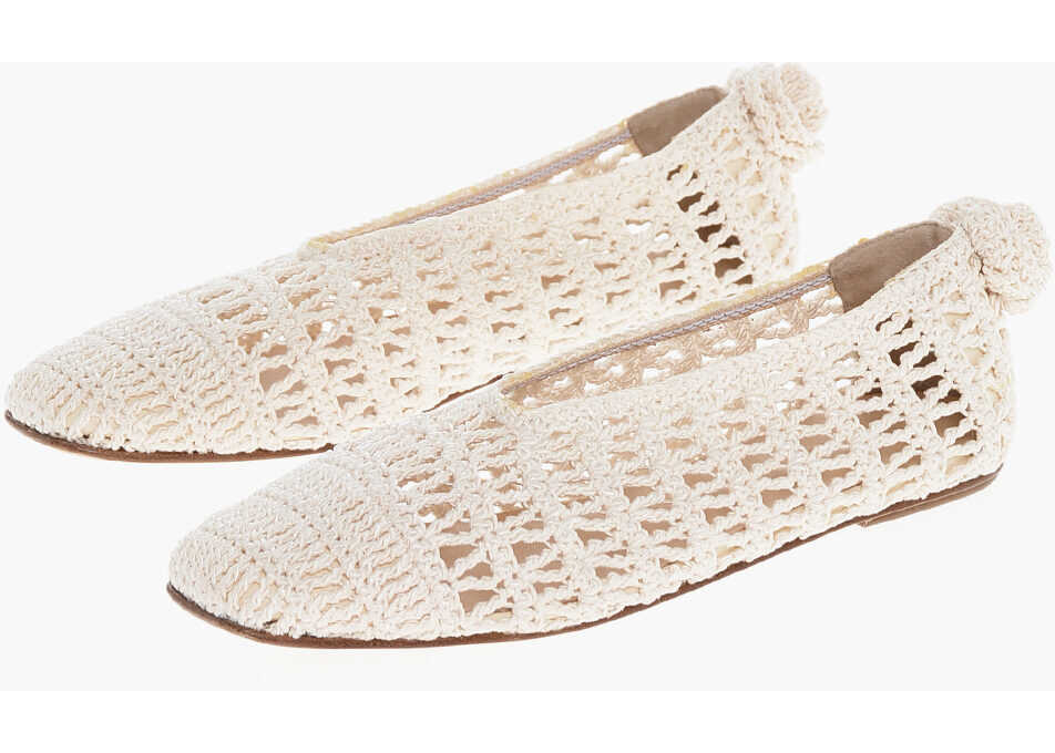Balerini casual Magda Butrym Crochet Ballet Flats With Cuir Sole White Femei (BM 18951271) 1