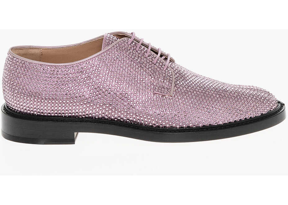Pantofi Oxford Maison Margiela Mm22 Solid Color Tabi Derby Shoes With Rhinestones Embellish Pink Barbati (BM 18951286) 3