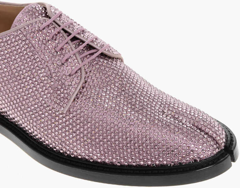 Pantofi Oxford Maison Margiela Mm22 Solid Color Tabi Derby Shoes With Rhinestones Embellish Pink Barbati (BM 18951286) 4