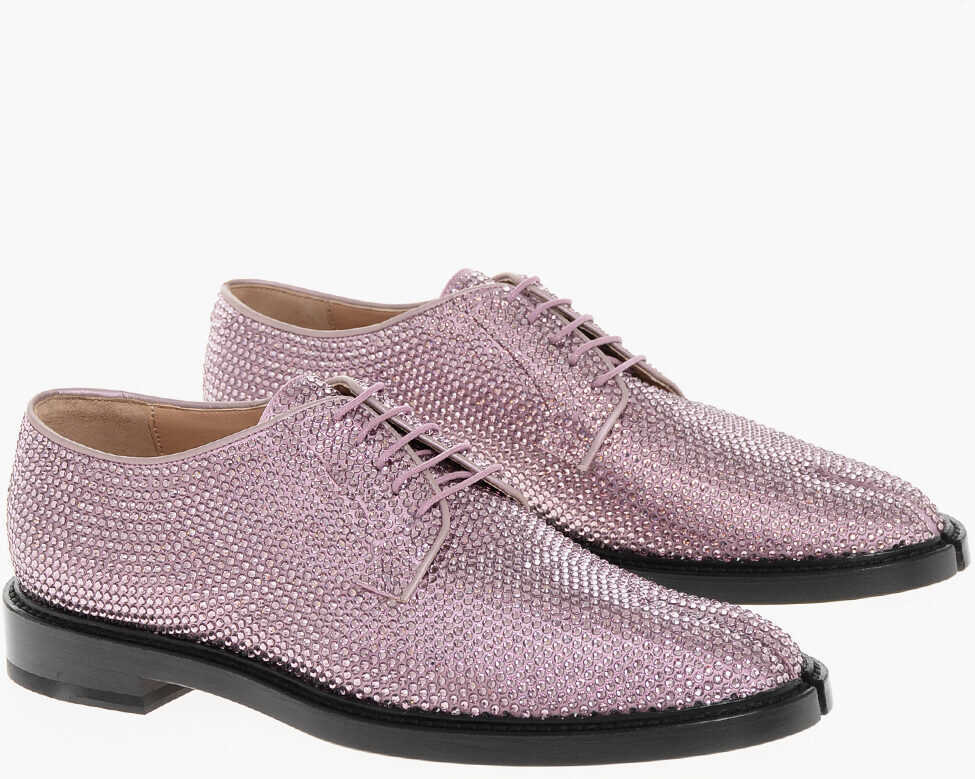 Pantofi Oxford Maison Margiela Mm22 Solid Color Tabi Derby Shoes With Rhinestones Embellish Pink Barbati (BM 18951286) 1