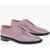 Maison Margiela Mm22 Solid Color Tabi Derby Shoes With Rhinestones Embellish Pink