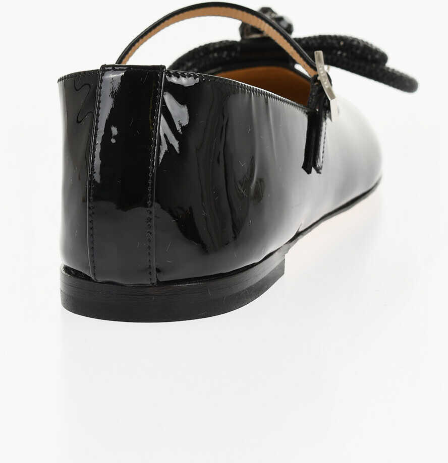 Balerini casual MACH & MACH Patent Leather Mary Jane Ballet Flats With Jeweled Bow Black Femei (BM 18951307) 2