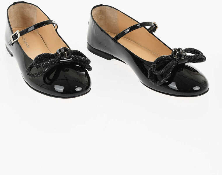 Balerini casual MACH & MACH Patent Leather Mary Jane Ballet Flats With Jeweled Bow Black Femei (BM 18951307) 1